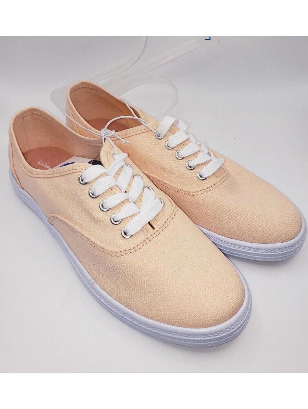 NWT Ladies Peach Canvas Sneakers Shoes Size 7